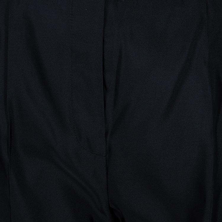 Pre Owned Valentino Black Satin Tailored Trousers M