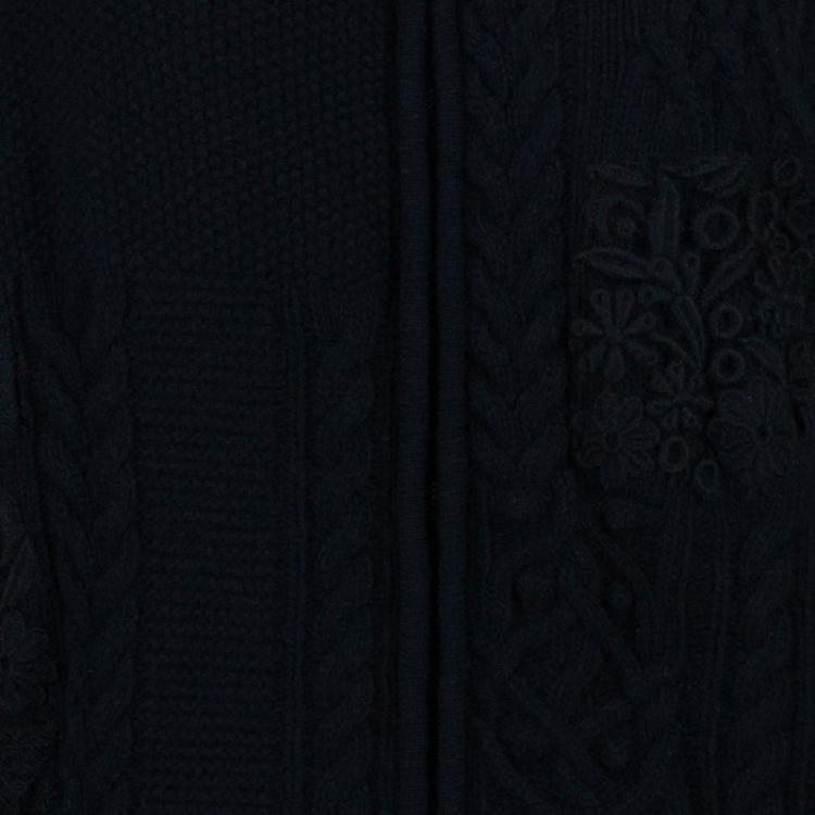 Pre Owned Valentino Black Embroidered Cardigan L