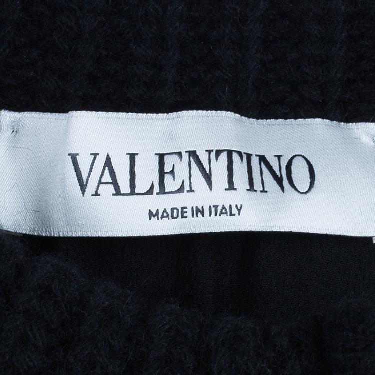 Pre Owned Valentino Black Embroidered Cardigan L