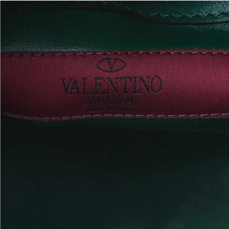 Pre Owned Valentino Green Leather My Rockstud Single Handle Satchel