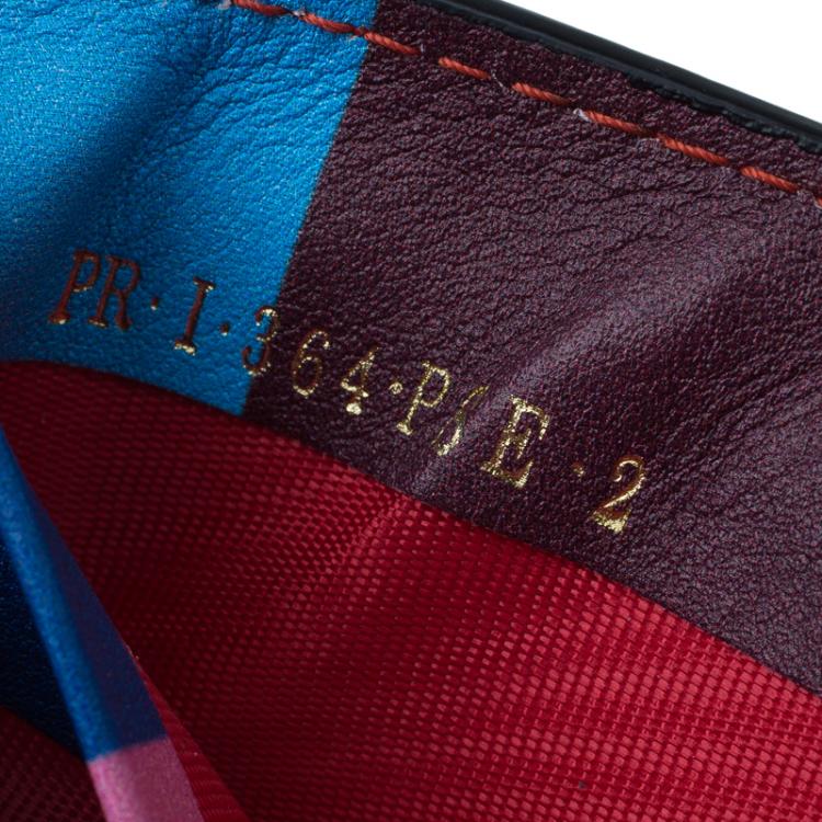 Pre Owned Valentino Multicolor Leather Rockstud Card Holder