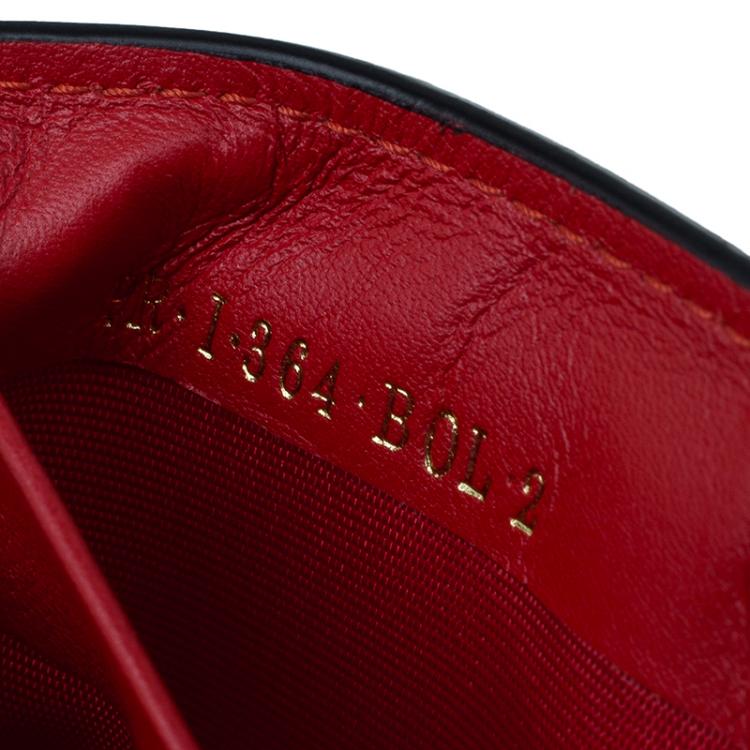 Pre Owned Valentino Red Leather Rockstud Card Holder 