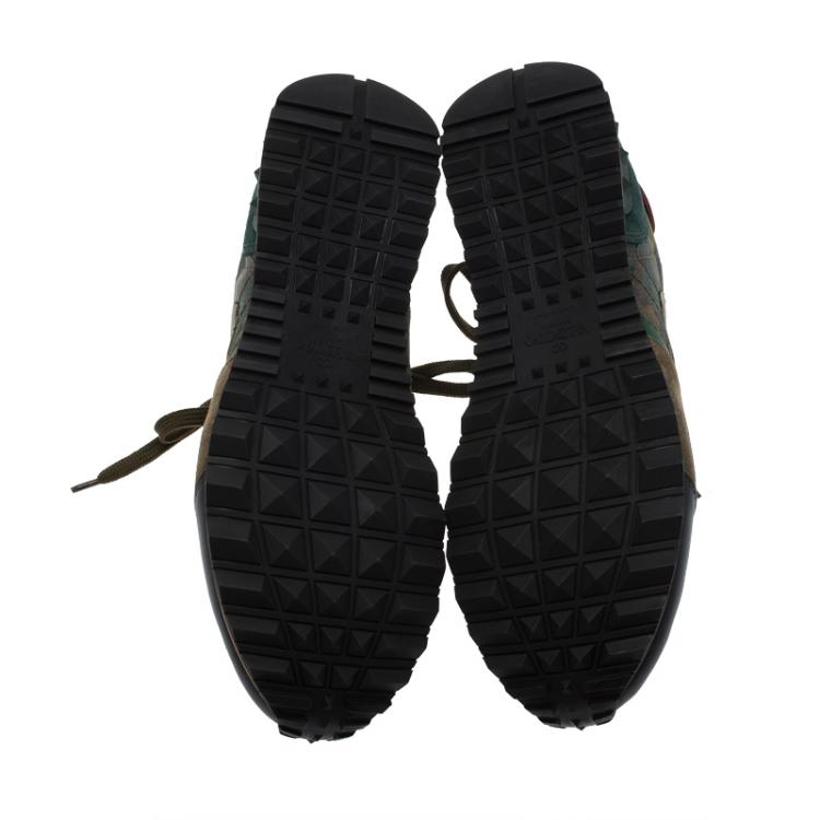 Pre Owned Valentino Multicolor Camo Butterfly Printed Rockrunner Sneakers Size 40