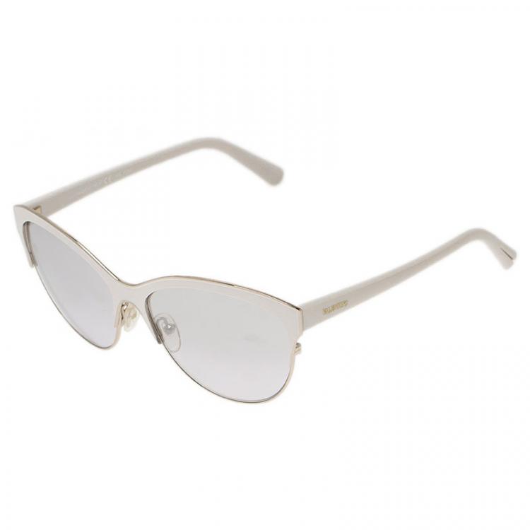 Pre Owned Valentino White V104S Cat Eye Sunglasses