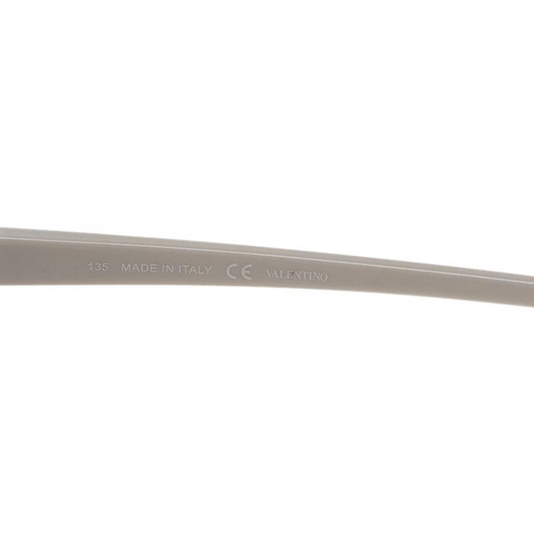 Pre Owned Valentino White V104S Cat Eye Sunglasses