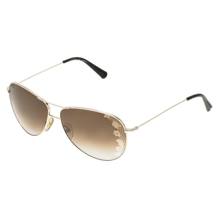Pre Owned Valentino Silver V101S Aviator Sunglasses