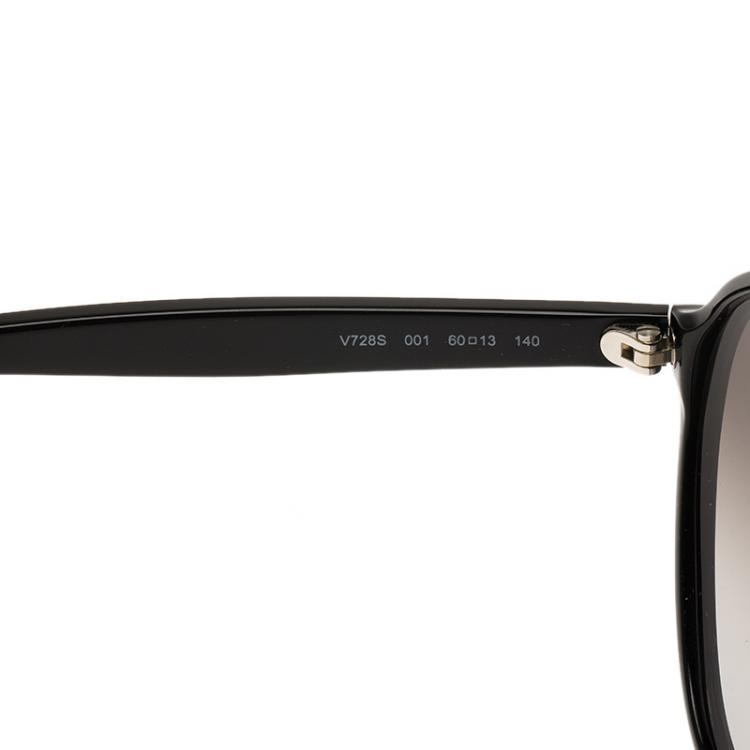 Pre Owned Valentino Black V728S Round Sunglasses