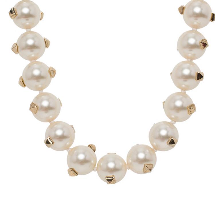 Valentino Gold Tone Hanging Pearl Cluster Necklace Valentino | TLC
