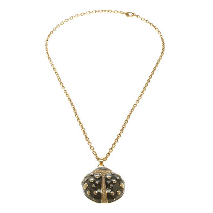 Pre Owned Valentino Lady Bug Pendant Necklace