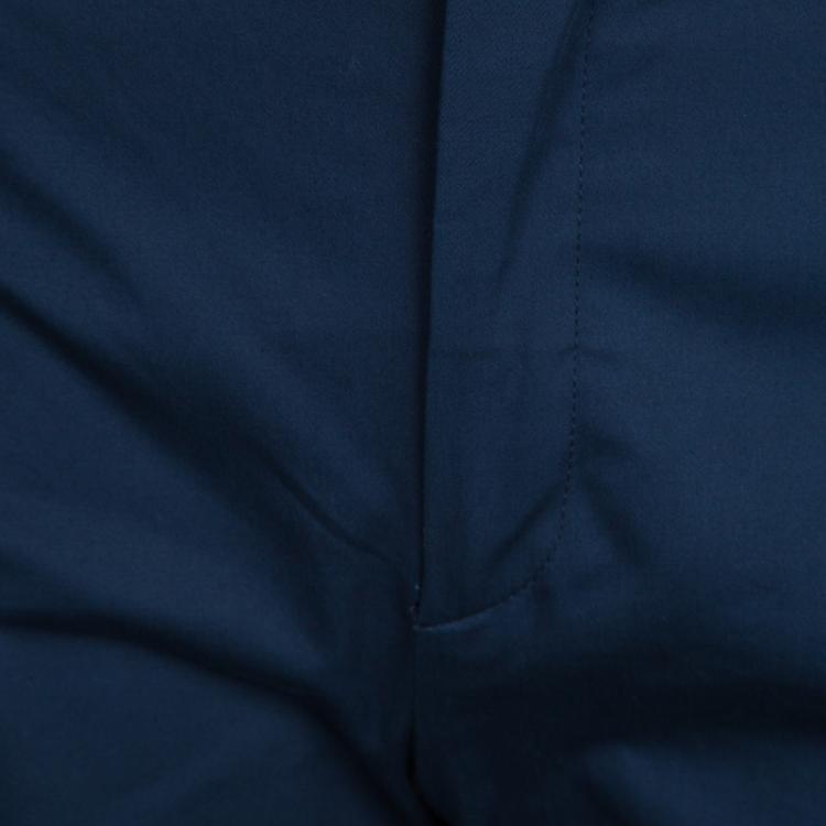Pre Owned Valentino Navy Blue Cotton Contrast Bow Pocket Detail Pants M