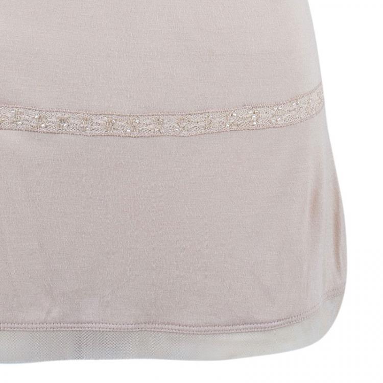 Pre Owned Valentino Beige Embellished Top M