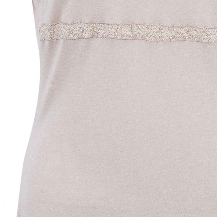 Pre Owned Valentino Beige Embellished Top M