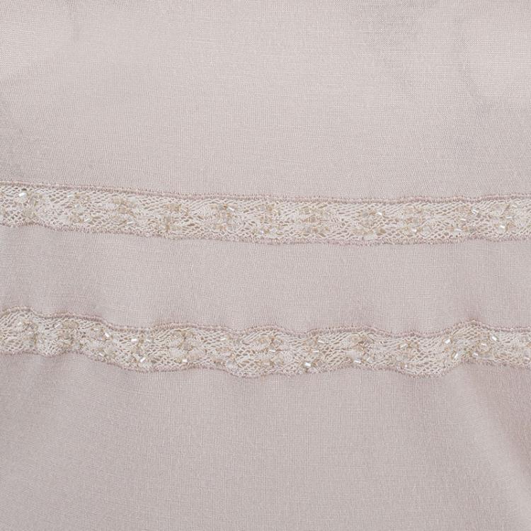 Pre Owned Valentino Beige Embellished Top M