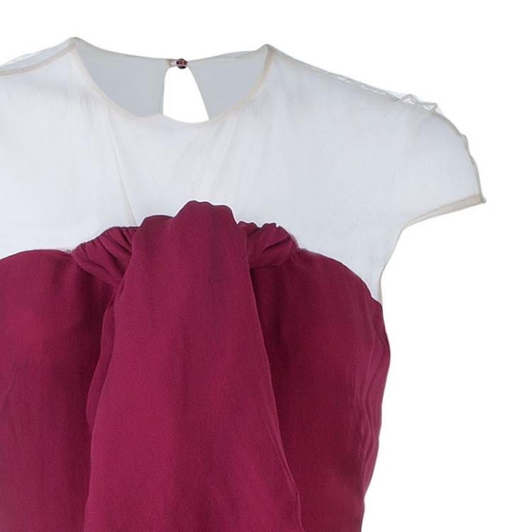 مملوكة مسبقًا Valentino Fuschia Chiffon Draped Gown L