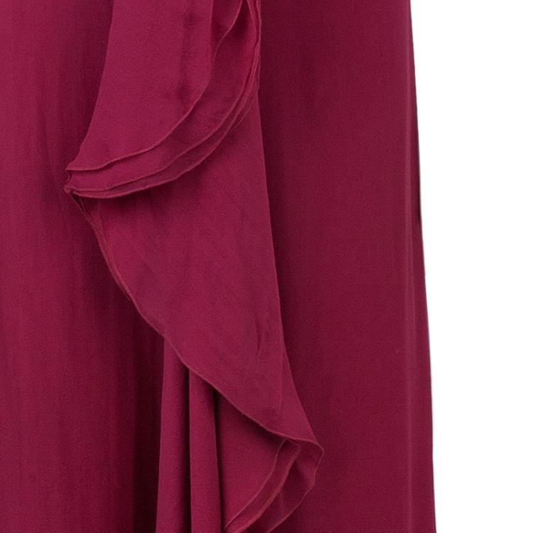 مملوكة مسبقًا Valentino Fuschia Chiffon Draped Gown L