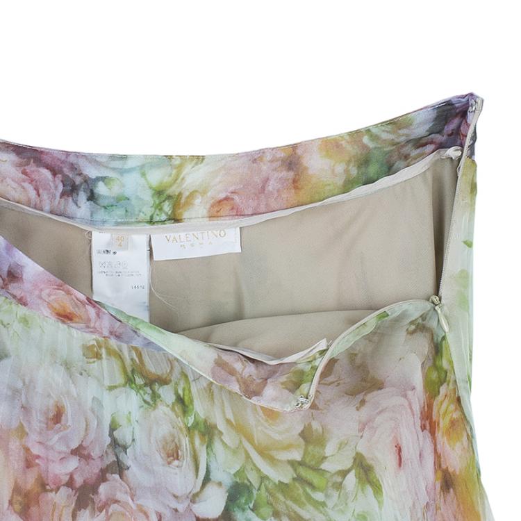 Pre Owned Valentino Floral Print Maxi Skirt S