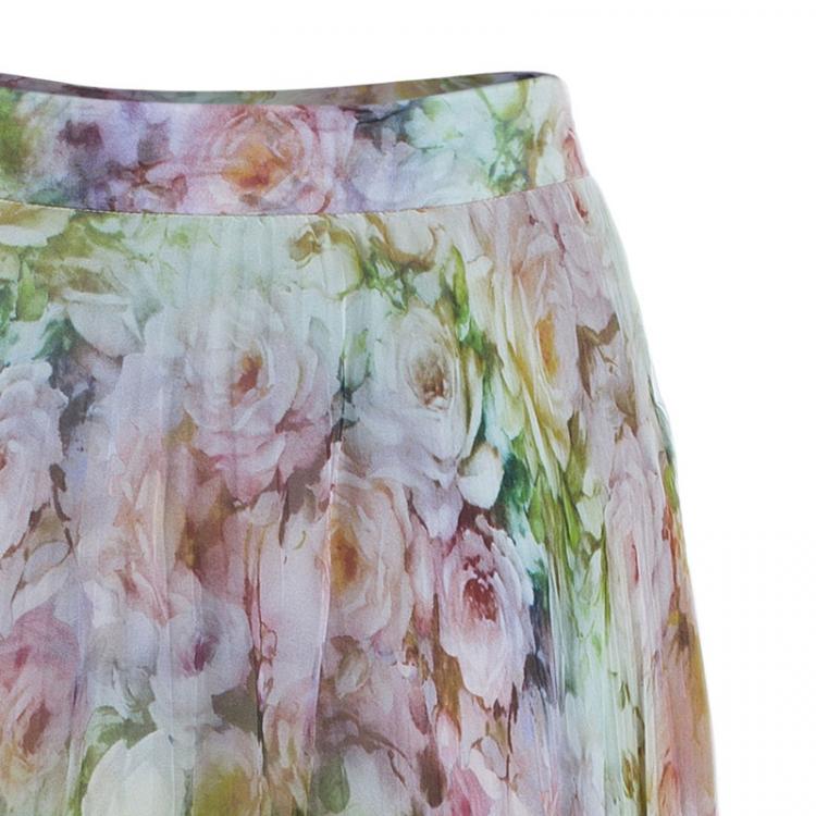 Pre Owned Valentino Floral Print Maxi Skirt S
