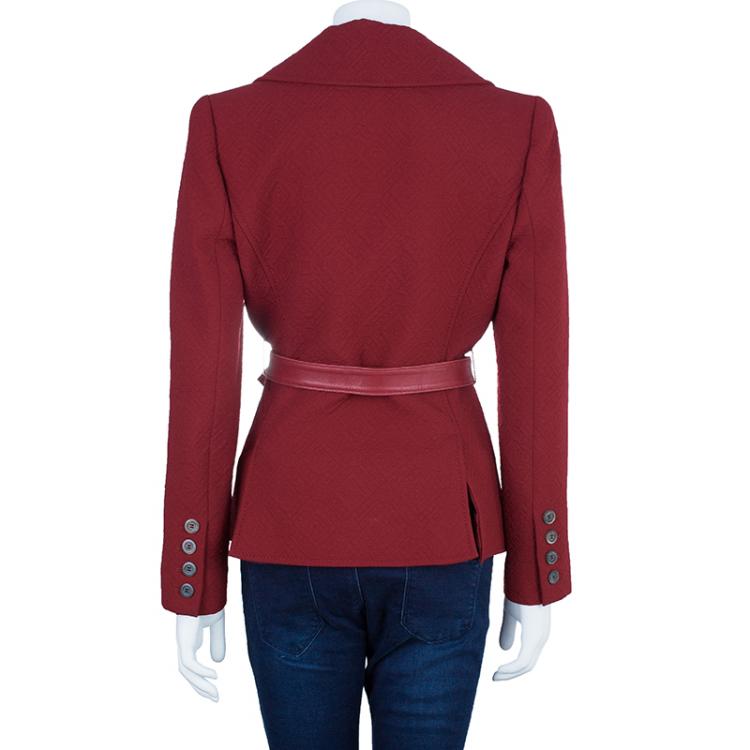 Pre Owned Valentino Red Quilted Jacket M