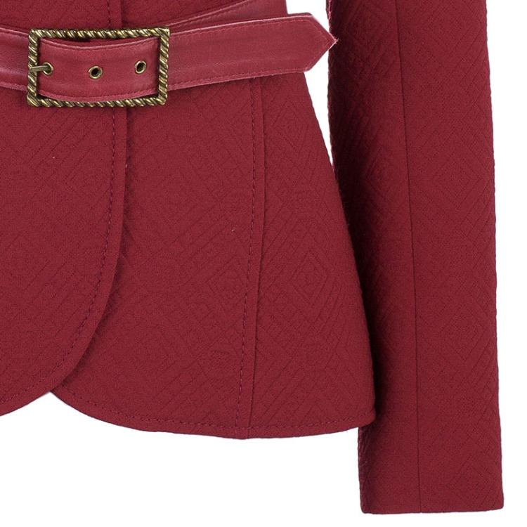 Pre Owned Valentino Red Quilted Jacket M