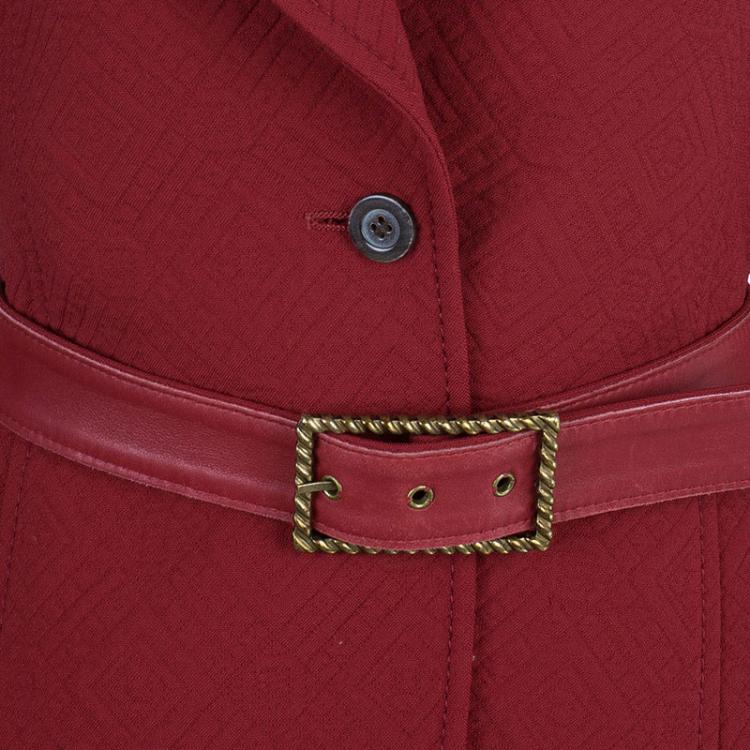 Pre Owned Valentino Red Quilted Jacket M