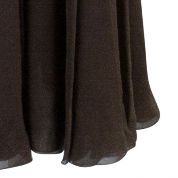 Pre Owned Valentino Brown Embellished Gown M