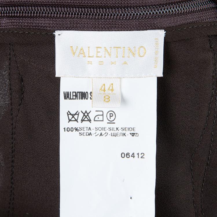 Pre Owned Valentino Brown Embellished Gown M
