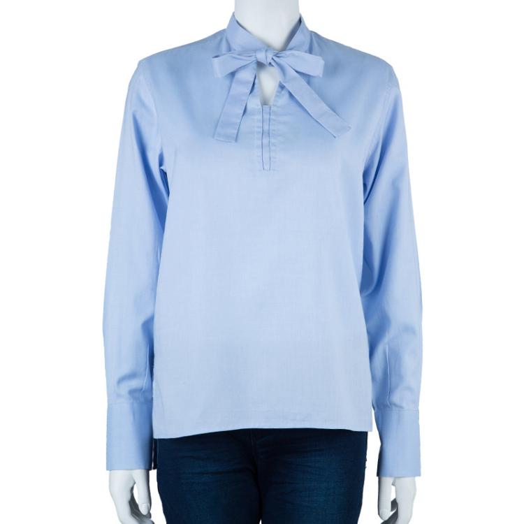 Pre Owned Valentino Light Blue Cotton Shirt M