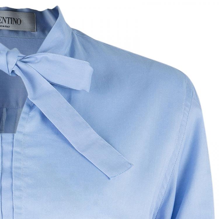 Pre Owned Valentino Light Blue Cotton Shirt M