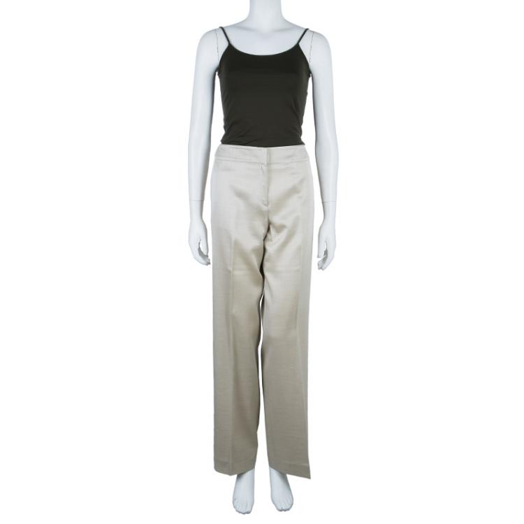 Pre Owned Valentino Beige Tailored Trousers M