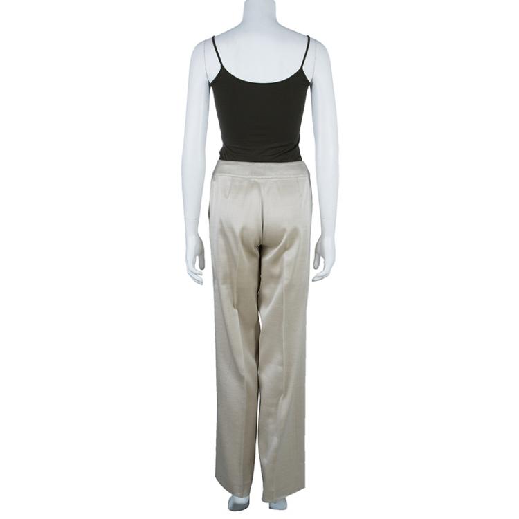 Pre Owned Valentino Beige Tailored Trousers M