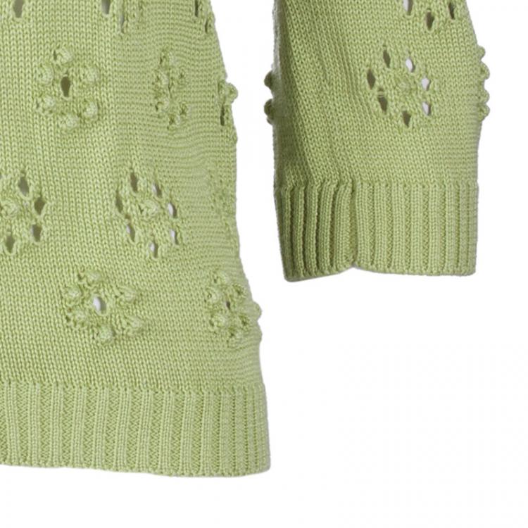 Pre Owned Valentino Green Knit Cardigan S