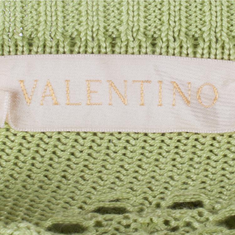 Pre Owned Valentino Green Knit Cardigan S