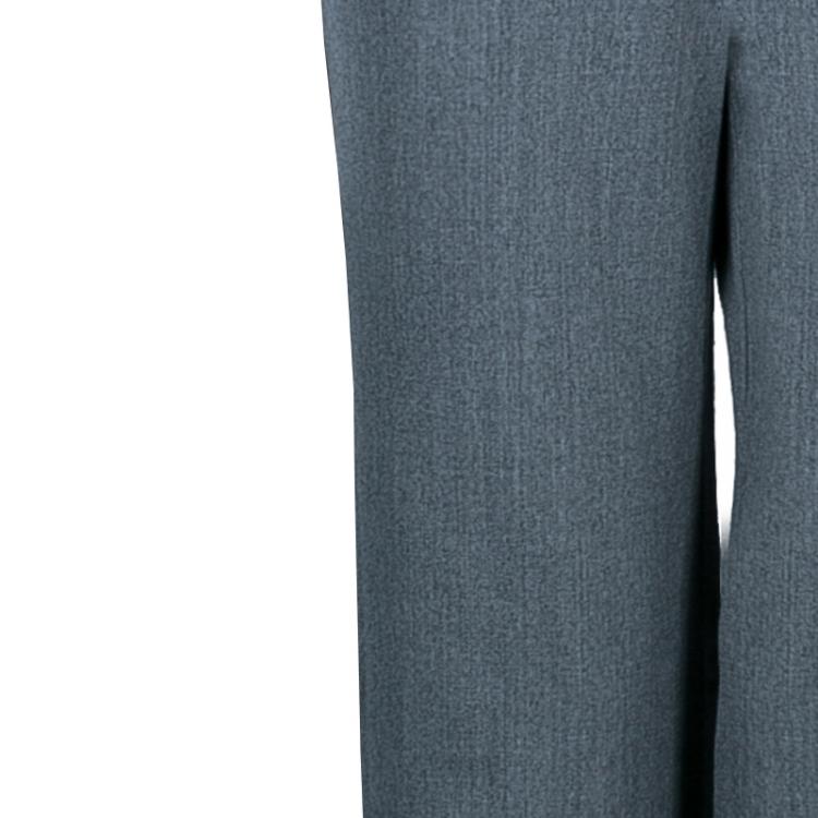 Pre Owned Valentino Grey Wide Leg Tailored Pants M