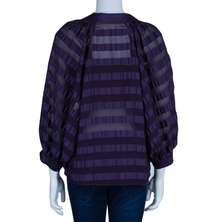 Pre Owned Valentino Purple Silk Top M