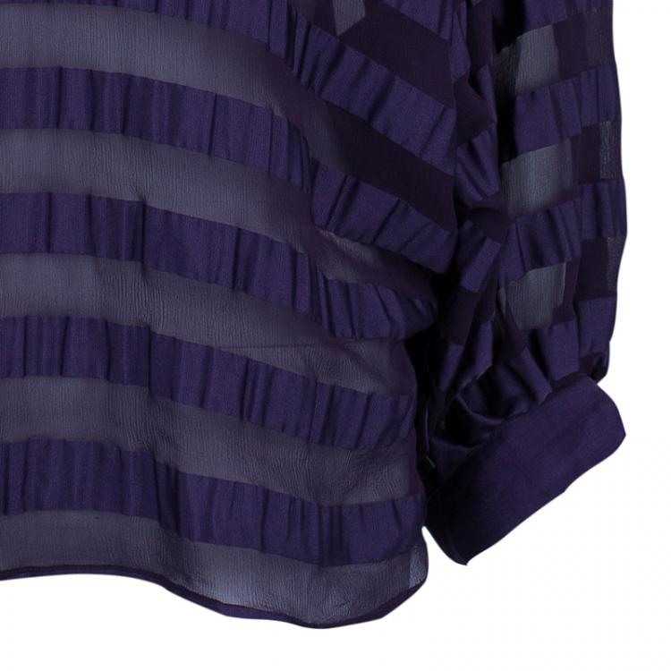Pre Owned Valentino Purple Silk Top M