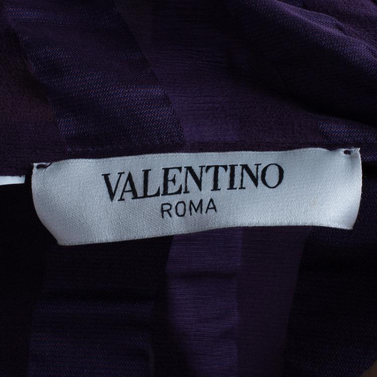 Pre Owned Valentino Purple Silk Top M