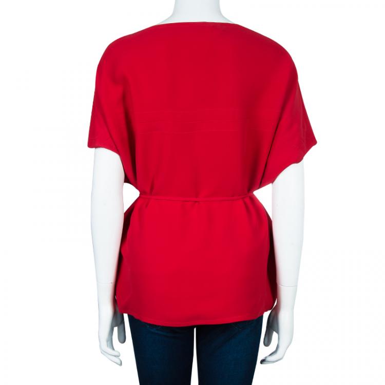 Pre Owned Valentino Red Cocoon Top M