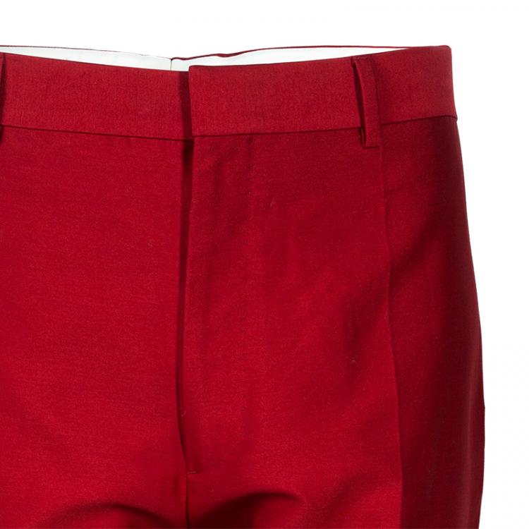 Pre Owned Valentino Red Tailored Trousers M