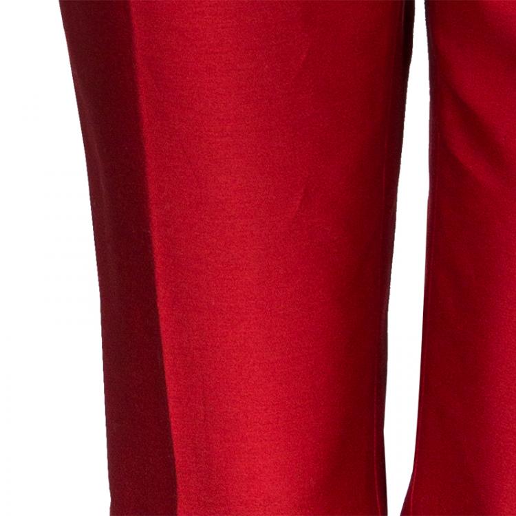 Pre Owned Valentino Red Tailored Trousers M