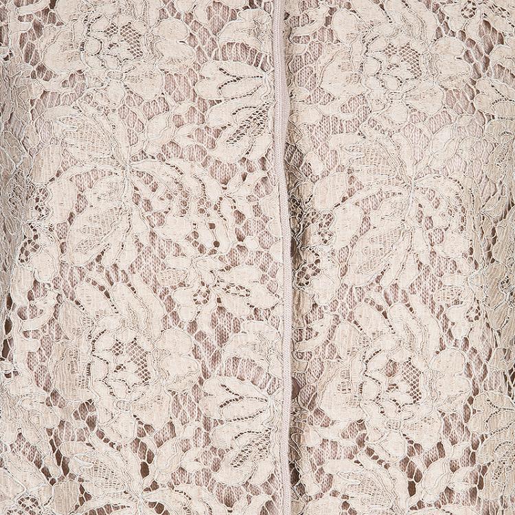Pre Owned Valentino Blush Lace Detailed Cardigan M
