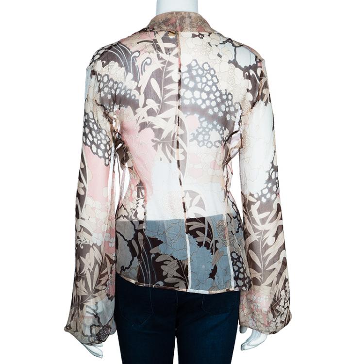 Pre Owned Valentino Brown Printed Top L