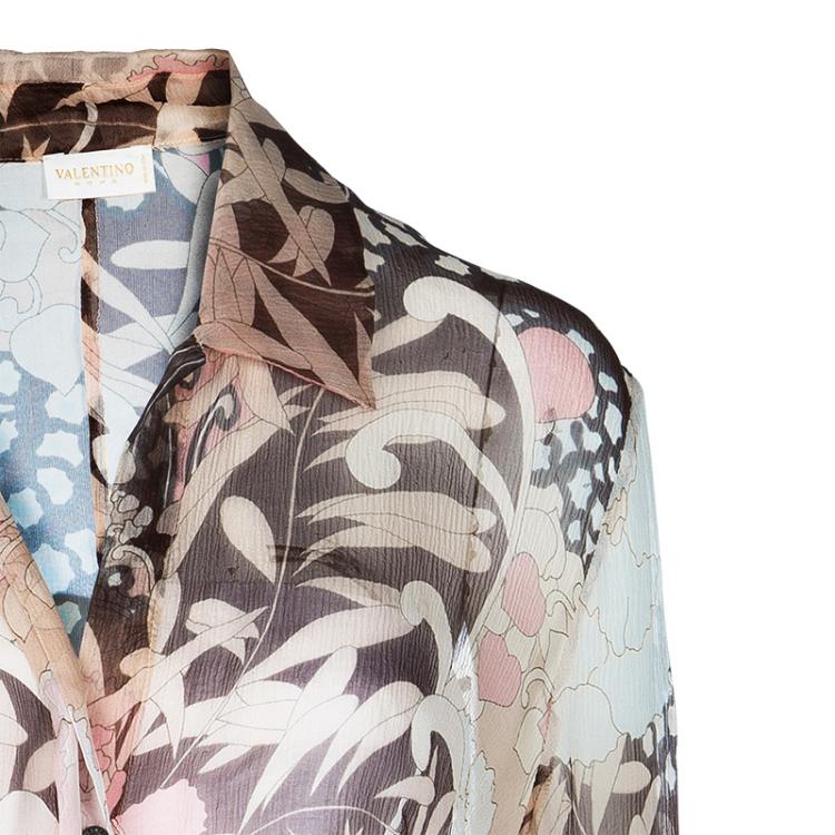 Pre Owned Valentino Brown Printed Top L