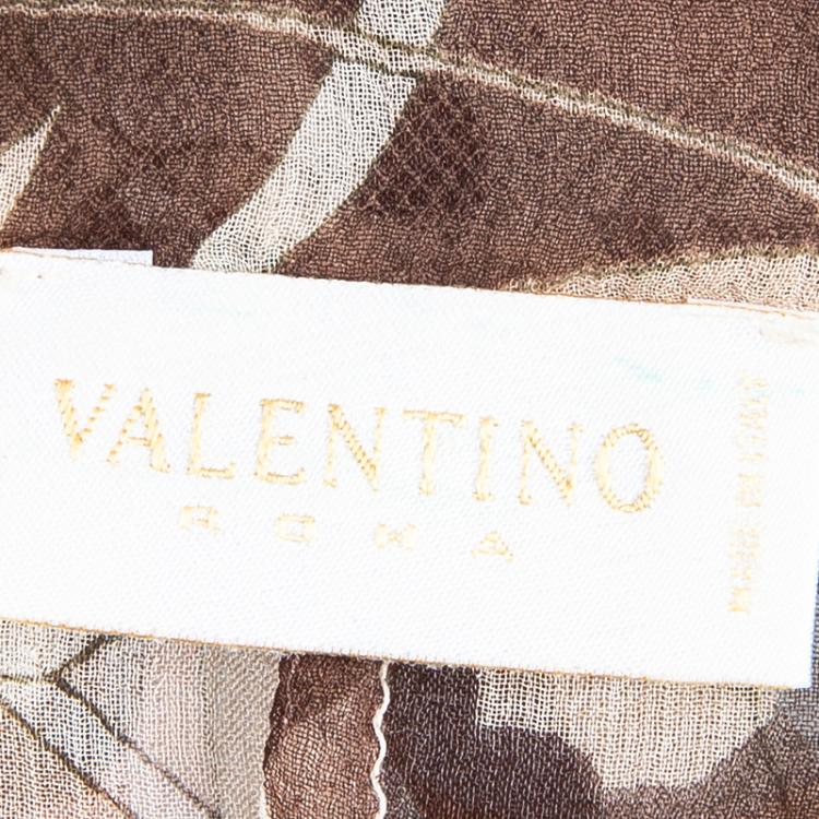 Pre Owned Valentino Brown Printed Top L