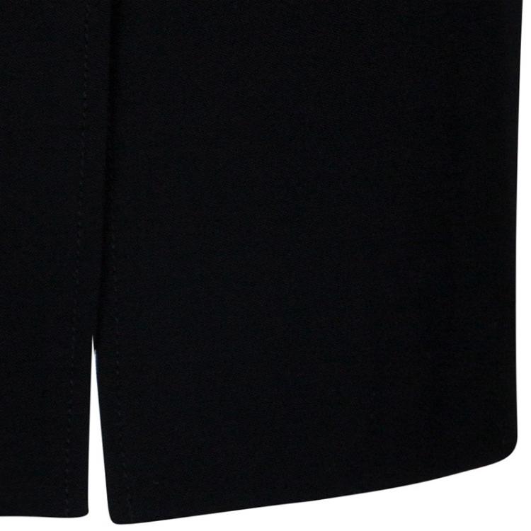 Pre Owned Valentino Black Satin Wool Skirt M