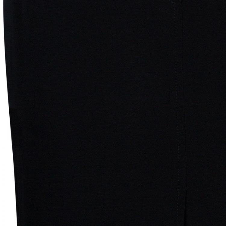 Pre Owned Valentino Black Satin Wool Skirt M