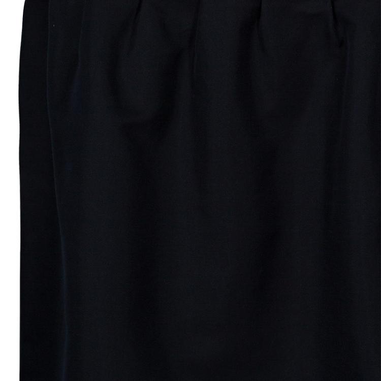 Pre Owned Valentino Black Cotton Knee Length Skirt M