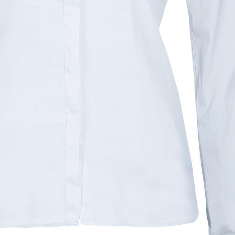 Pre Owned Valentino White Rose Detail Shirt S