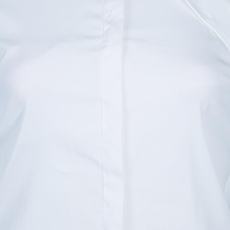 Pre Owned Valentino White Rose Detail Shirt S