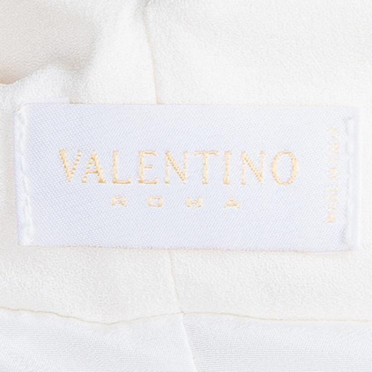 Pre Owned Valentino Cream Embellished Maxi Dress M