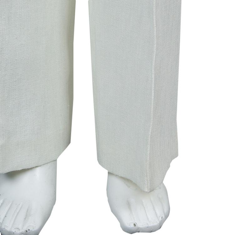 Pre Owned Valentino Cream Lace Detail Trousers M